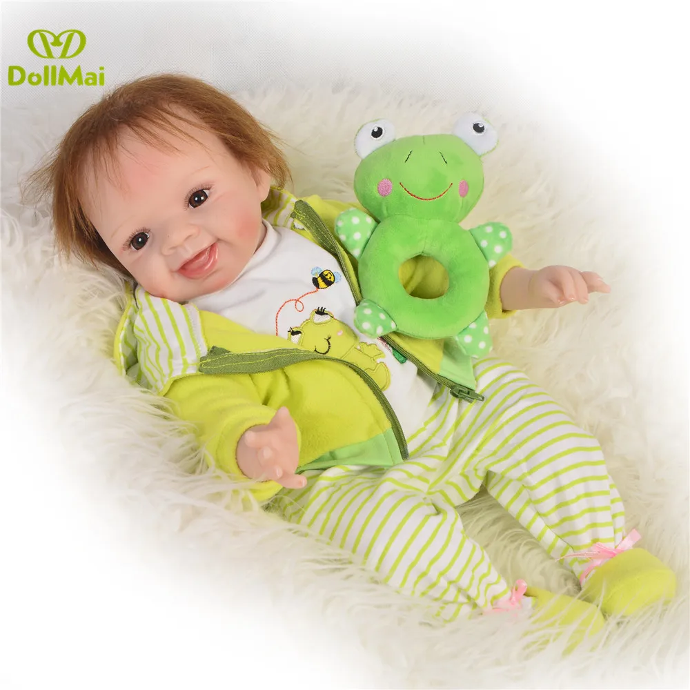 

Silicone reborn baby boy dolls 22"55cm fashion bebes reborn menino bonecas soft cotton body real alive baby bonecas reborn