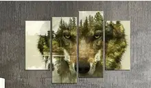 hot selling modern wolf designs wall art pictures  4 panels unframed canvas paintings home decoration paintings