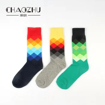 

10 Pairs/Lot Men's Fashion Cotton Casual Socks Factory Wholesale Promotion Socks Happy Sock Fade Autumn Spring 2017 Socks Men