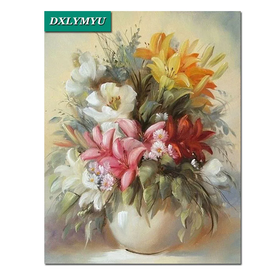 

Wholesale Rhinestone Painting Home Decor Diy Diamond Painting Lily/wild chrysanthemum Cross Stitch Pattern Diamond Embroidery