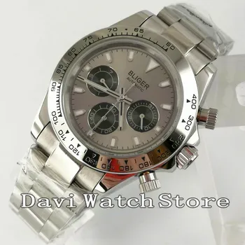 

2019 Hot Selling Bliger 39mm Luminous gray dial date week indicator automatic mens watch