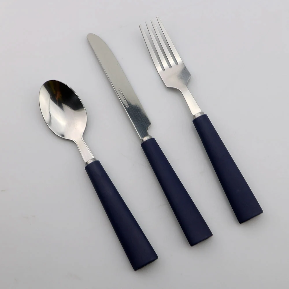 JANKNG детский комплект одежды из 3 предметов: Нержавеющая сталь Посуда Набор Матовый Синий Ручка вилка, нож, столовые приборы набор посуды столовые приборы посуда для 1