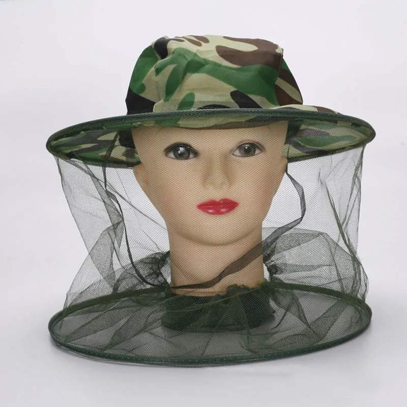 

Fishing Caps With Net Mesh Head Face Protector Midge Mosquito Bee bug Insect Prevention Outdoor Camo Sun Hat for Hunting Camping