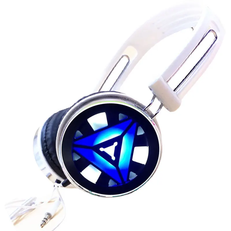 Регулируемые спортивные наушники Iron Man ARC REACTOR игровая гарнитура стерео на