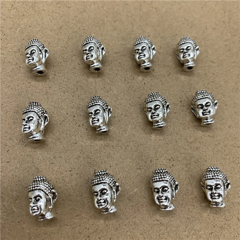 

5pcs 12x8mm "Buddha head" Alloy Beads Cap Jewelry Findings Charms Spacer Beads For Jewelry Making Necklace Bracelets Accessories