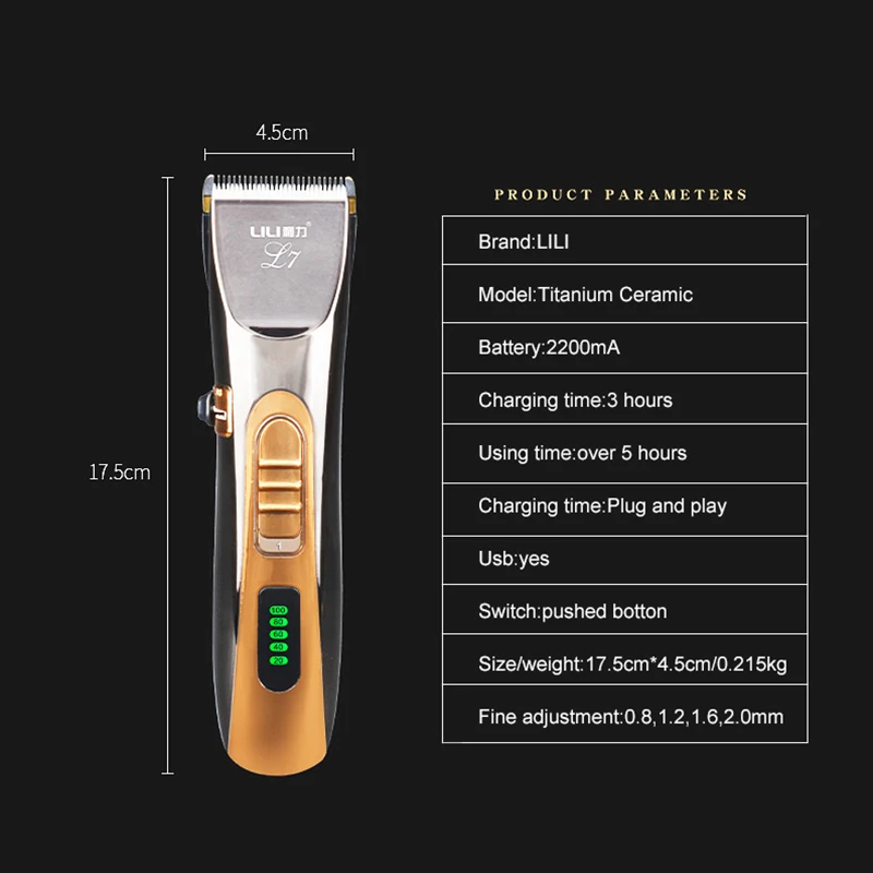 100-240v Professional Hair Clipper Hair Trimmers strong Motor haircut Cutting Machine shaver for Salon Family men adult