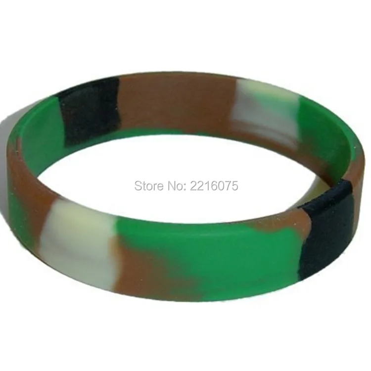 300pcs Camo Camouflage wristband silicone bracelets free shipping by
