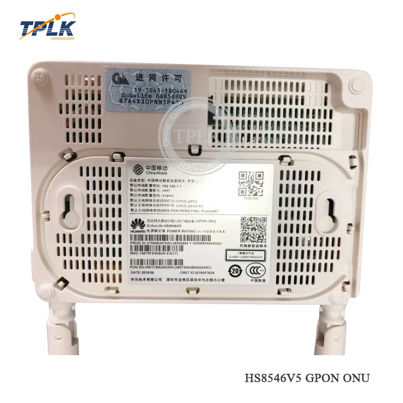 10 шт. Hua wei GPON ONU ONT HS8546V5 2,4G и 5G двухдиапазонный wifi с 4GE+ 2USB+ 1Tel+ wifi портом для FTTH сети английская прошивка