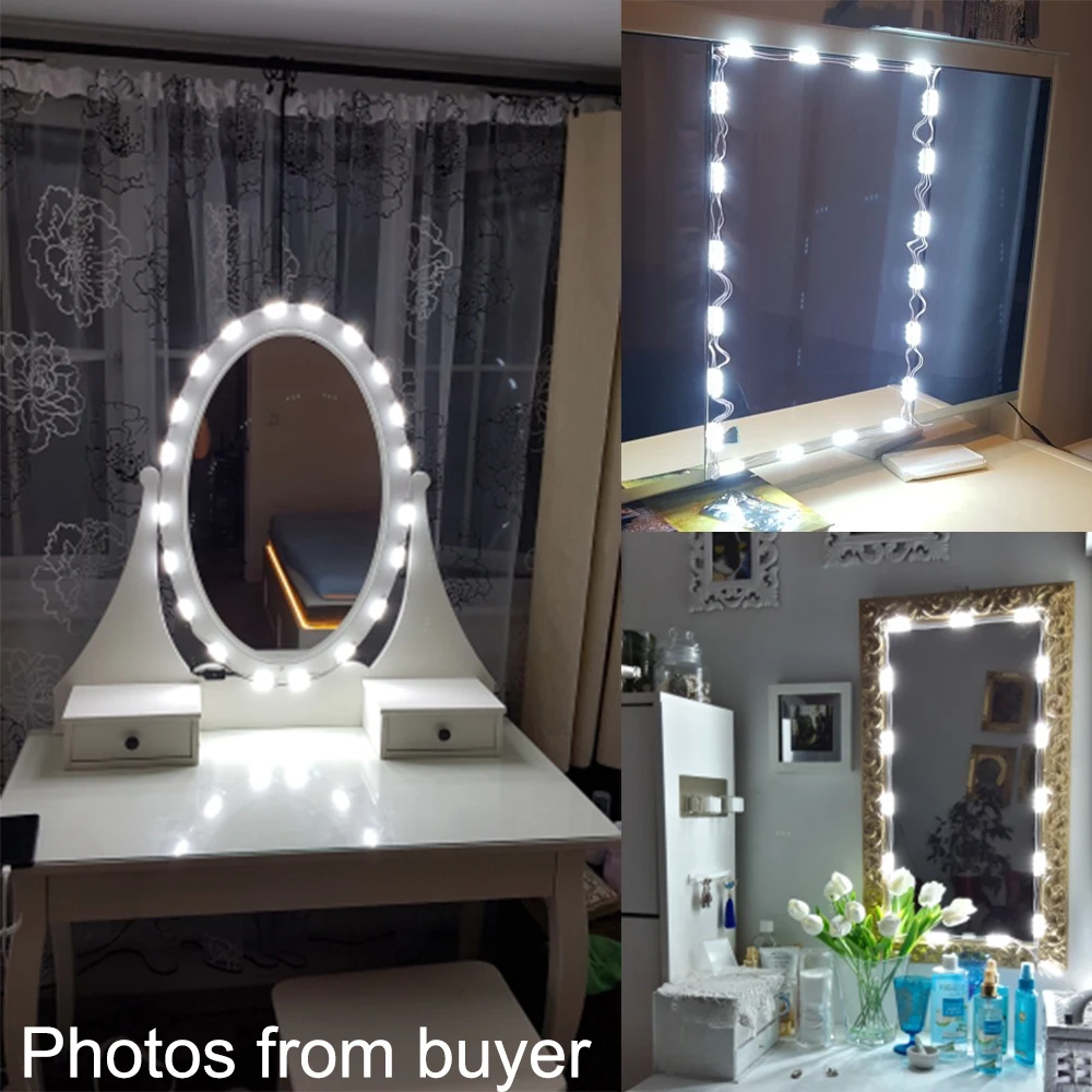 Diy Hollywood Style Led Mirror Light With Touch Dimmer And Power