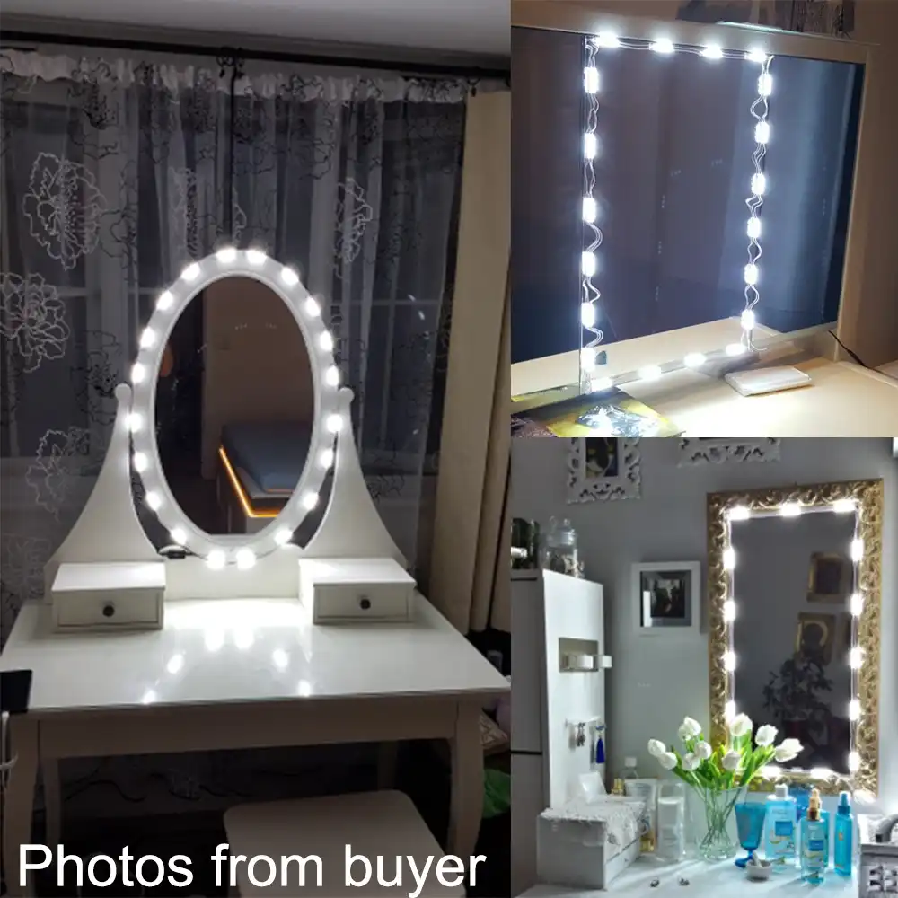 Diy Hollywood Style Led Mirror Light With Touch Dimmer And Power Supply Makeup Mirror Vanity Led Light For Dressing Table Led Light Light Led Lightlight For Aliexpress