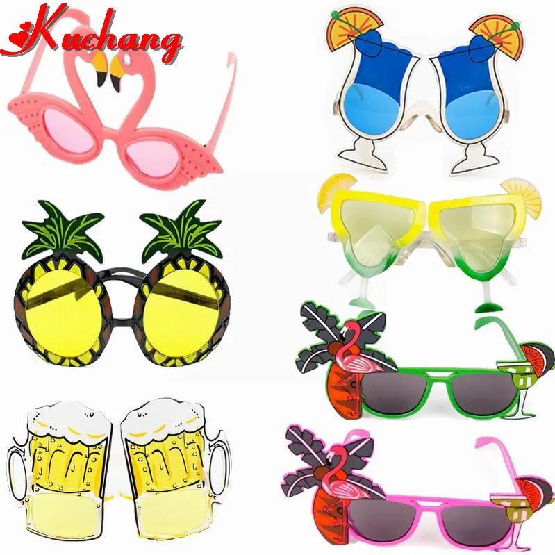 

Hawaii Beach Party Pink Flamingo Party Tropical Decorations Funny Glasses Pineapple Sunglasses Summer Luau Hawaiian Party Event