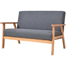 Простой Твердый Деревянный Маленький диван скандинавский простой тканевый маленький двухместный трехместный диван-кресло для гостиной