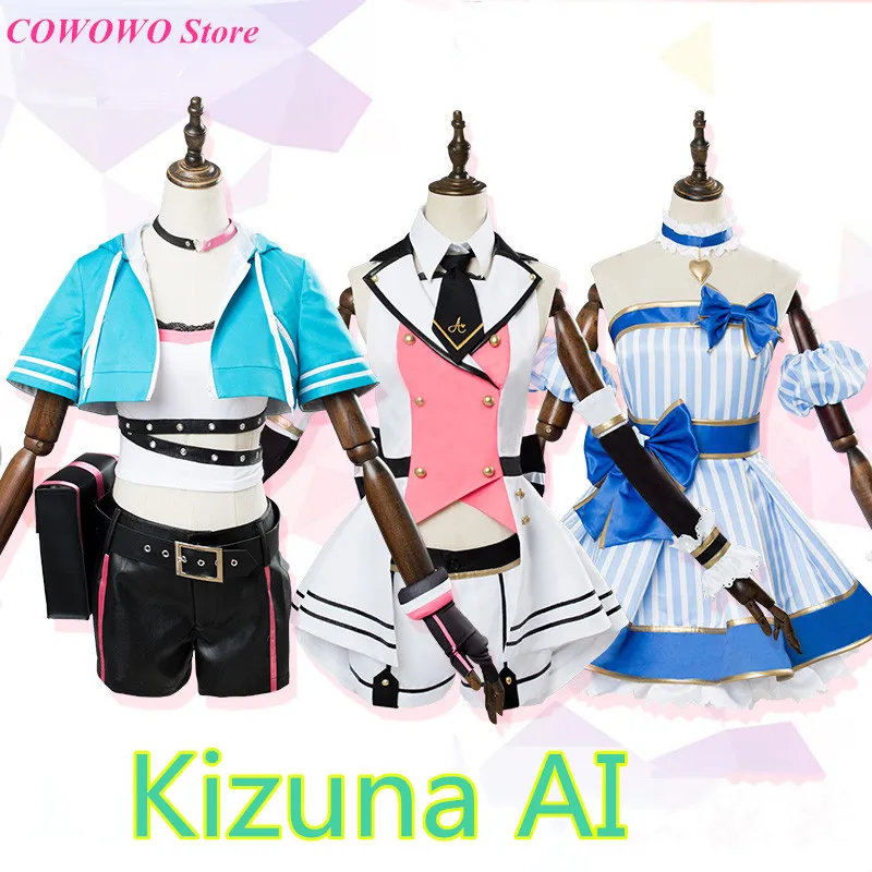 Аниме! YouTube Kizuna AI Channel Goddess новое платье униформа косплей костюм красивая девушка