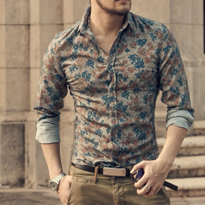 New Fashion Casual Men Shirt Long Sleeve Europe Style font b Slim b font Fit Shirt