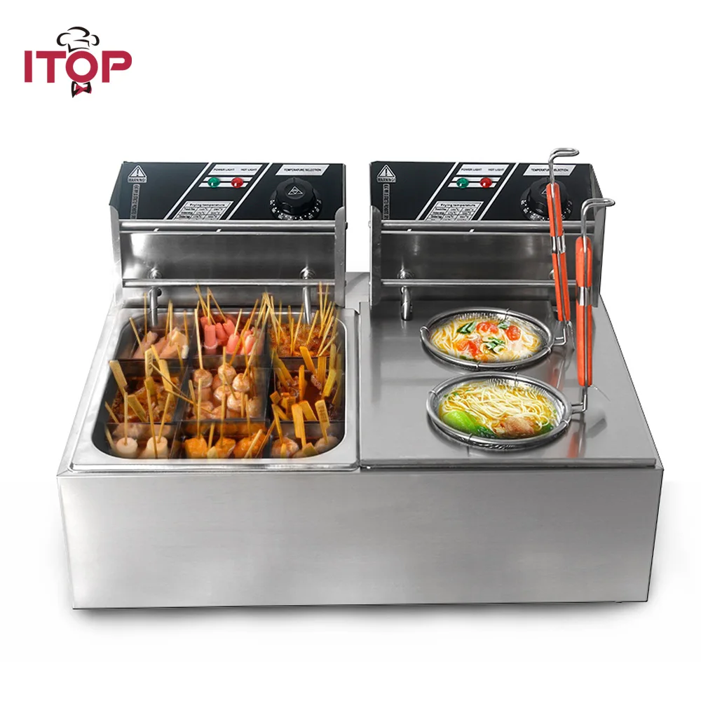 

ITOP Commercial electric Pasta boiler & Oden cooking machine Stainless Steel 8L/tank Deep Fryer Machine 110V/220V