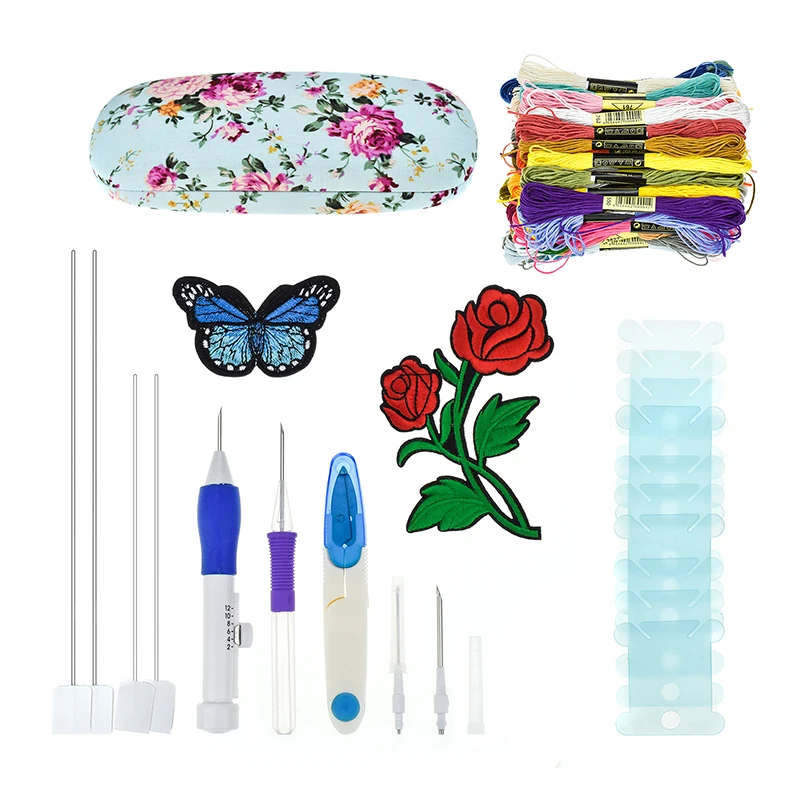 Magic Embroidery Pen Punch Needles Set Needle Scissors 50pcsThread