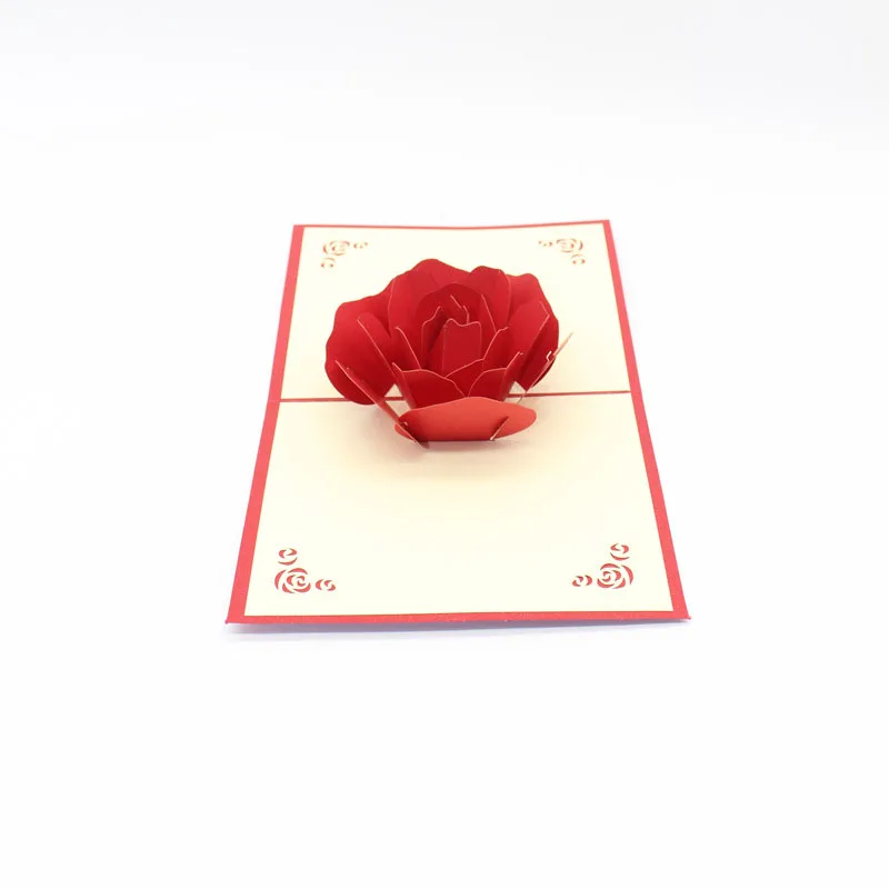 3D лазерная вырезка своими руками лепесток цветка розы бумага для приглашения поздравительной открытки открытка Свадьба День святого Валентина девушка креативный подарок