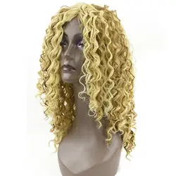 Soowee длинные Синтетические волосы блондинка Цвет глубоко курчавый парик для черный Для женщин партии прическа Косплэй Искусственные