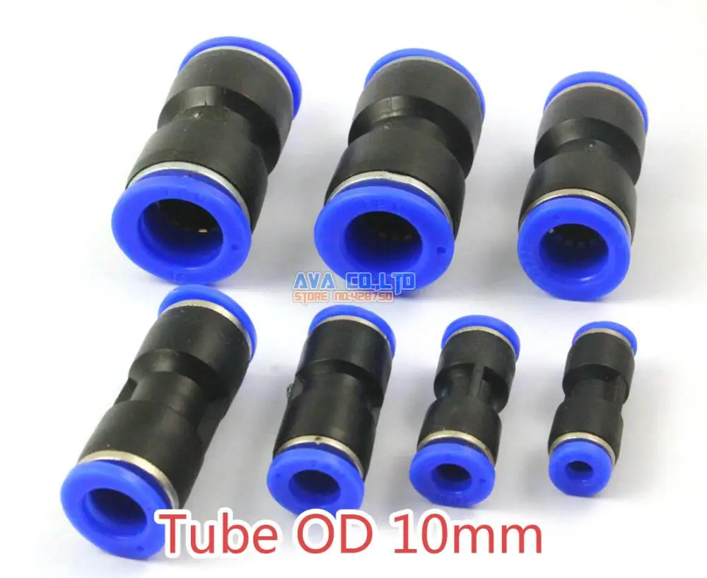 

20 Pieces Pneumatic Straight Union Tube OD 10mm Air Push In To Connect Fitting One Touch Quick Release Fitting