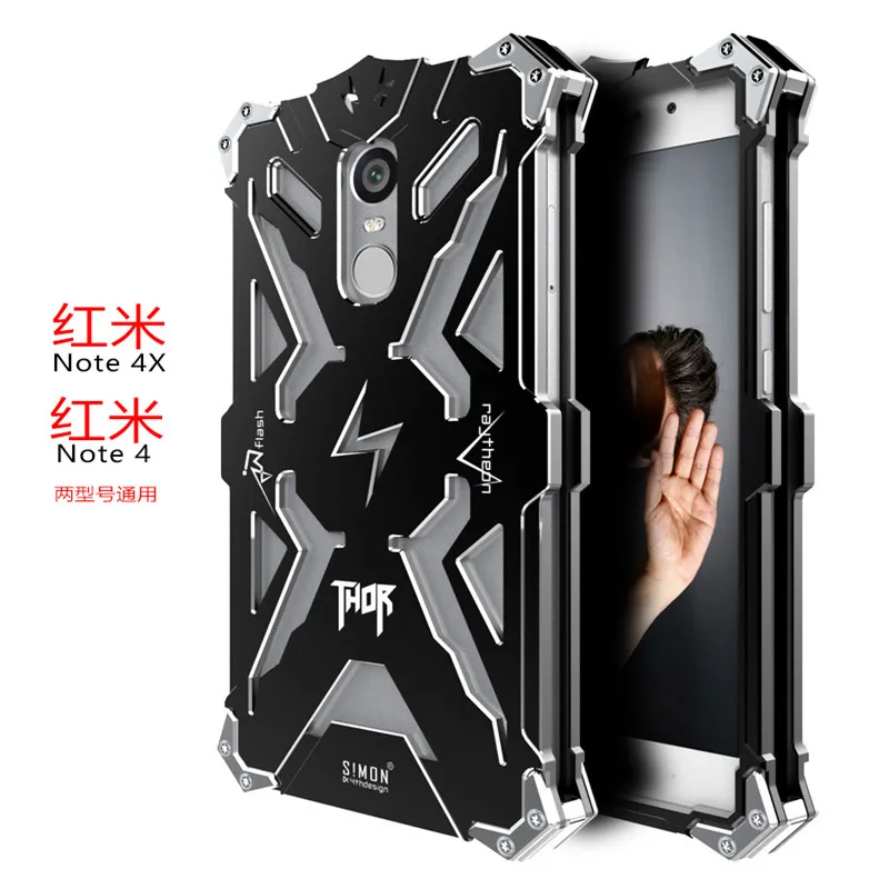 Zimon роскошный Doom Thor Xiaomi redmi note 4 x Чехол тяжелый Броня металлический алюминиевый