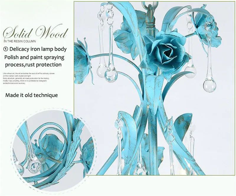 Luxury crystal blue pendant light (28)