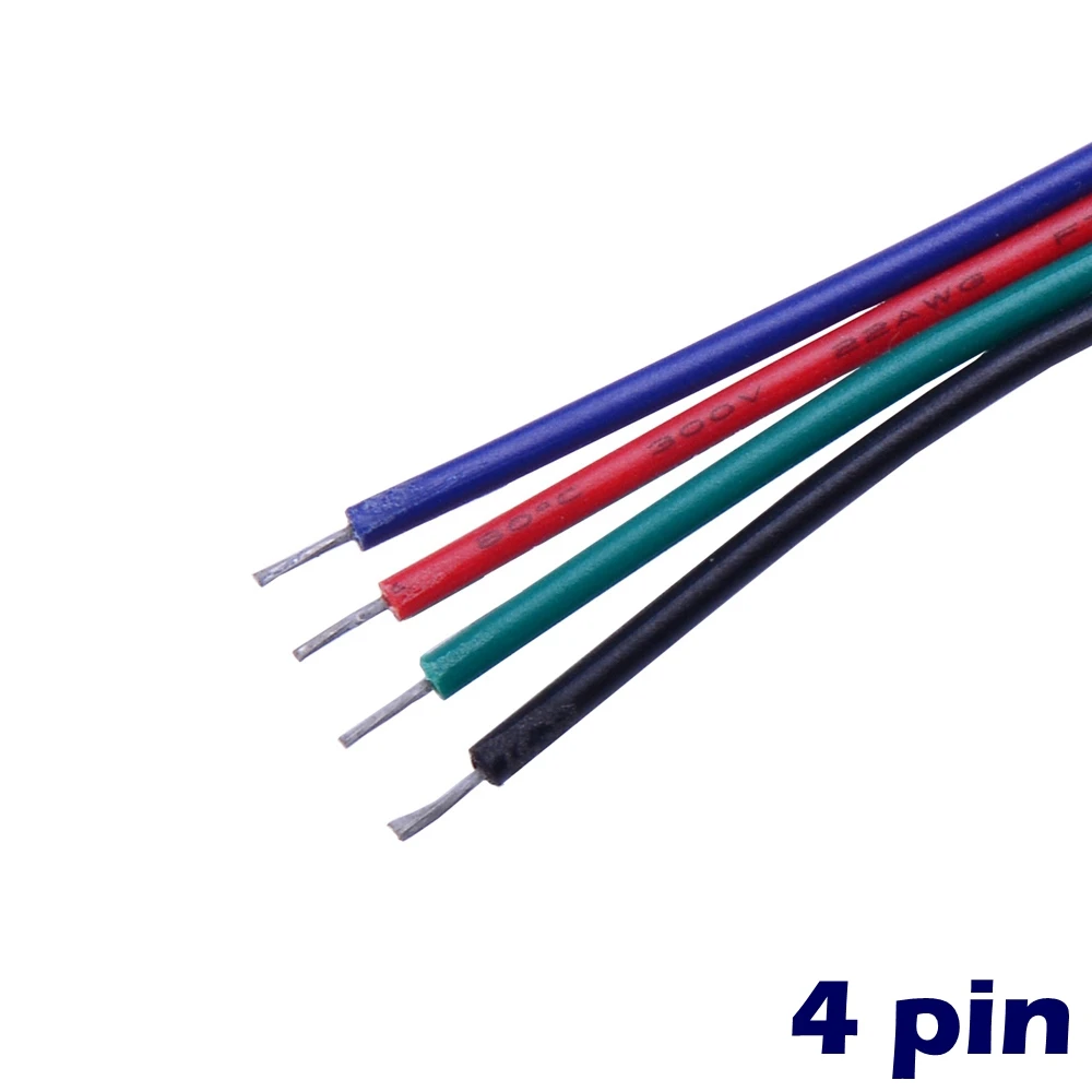 15 см 2pin 3pin 4pin 5pin провод кабель 22AWG 20AWG 18AWG удлинить медный электронный провод для светодиодные ленты светильник RGB RGBW Оловянная сварка - Цвет: 4pin