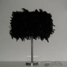 Простые настольные лампы с перьями, индивидуальный черный, белый цвет, перо, гостиная, спальня, прикроватная лампа, настольная лампа для учебы ZA