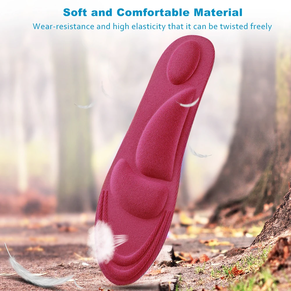 4D Sport Sponge Soft High Heel Shoe Insoles Arch Support Orthotic Massage Pain Relief Insert Shock Absorber Comfort Cushion Pads