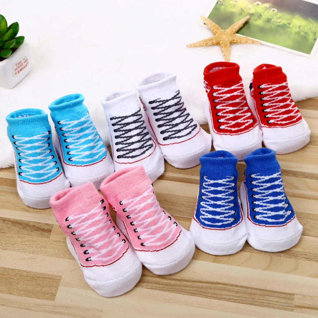 Hot Sale 1 Pair Anti Slip Cotton Socks Shoes Slippers Socks for 0-6 Month Newborn Baby Boy Girls