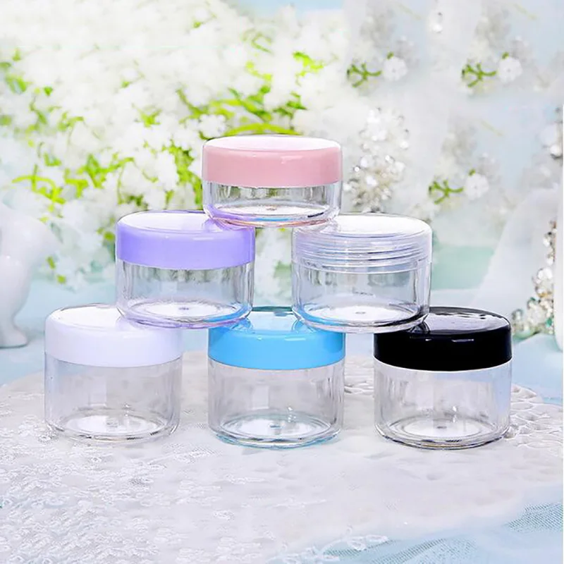 Free shipping 50pcs 10g 15g 20g Plastic Cream Jar emplty small