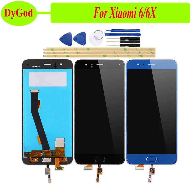 

DyGod For Xiaomi Mi6 LCD Display Screen Touch Complete Digitizer Replacement Part for Xiaomi Mi A2 6X LCD Screen Display+tools