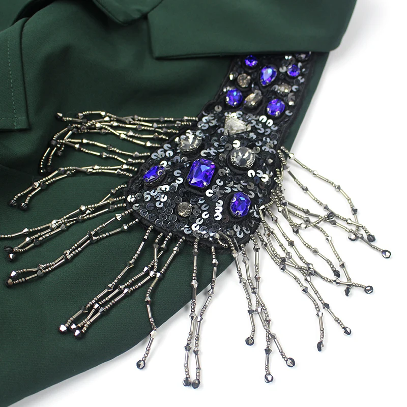 

blue tessel flower crytal rhinestone beaded patches apliques de roupa applique sew on patches for clothes bordados para costura