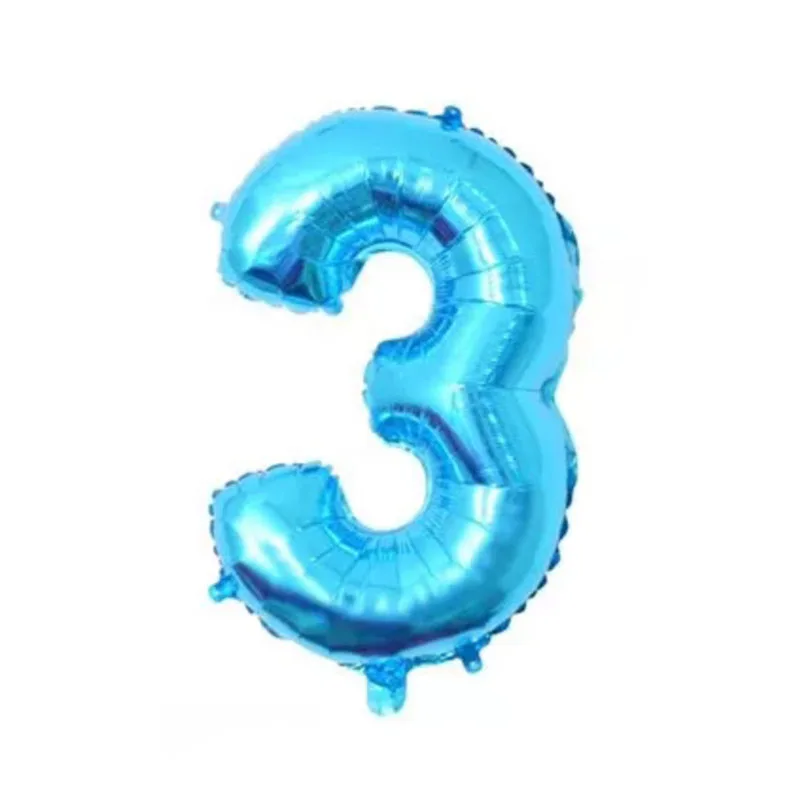 32 дюйма шара с цифрой на возраст 1, 2, 3, 4, 5, количество цифр наполненные гелием шары Baby Shower День рождения Свадьба Декор шарики принадлежности - Цвет: 3