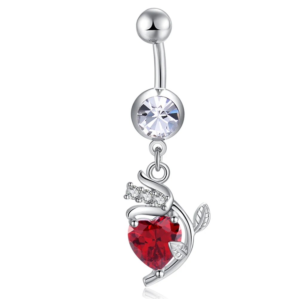 Heart Shaped Popular Accessories Belly Button Ring Body Piercing Trendy New Navel Nail Fashion