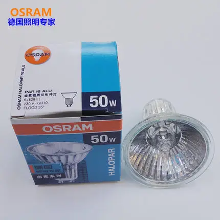 

50PCS DHL FREE SHIPPING OSRAM 230V50W 230v35w 35D GU10 FLOOD halogen lamp,64828FL 64821FL PAR16 ALU reflector dimmable bulb