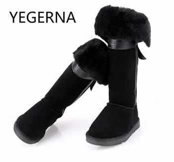 

Australia winter sheep skin snow boots women boots over knee boots high boots thickening bottom cylinder