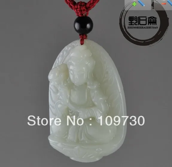 

Authentic version of life and Tian Qing white jade Buddha Bodhisattvas raw Chaumat pendants brand certificate 5.5