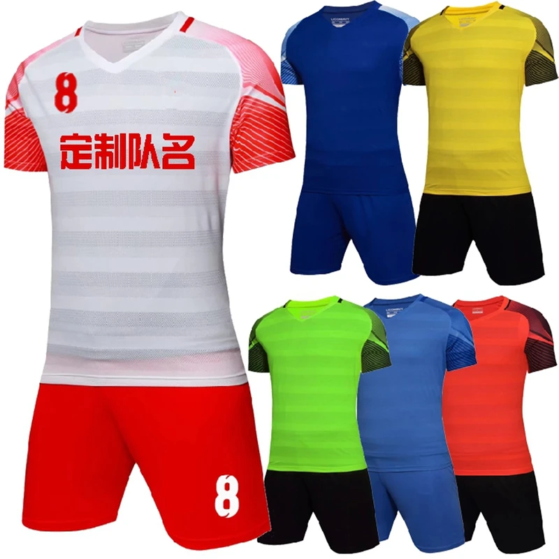

Survetement Football 2019 Kids Men Soccer Jersey Set Blank Soccer Team Training Suit Breathable Boys Football Kit Uniforms Print