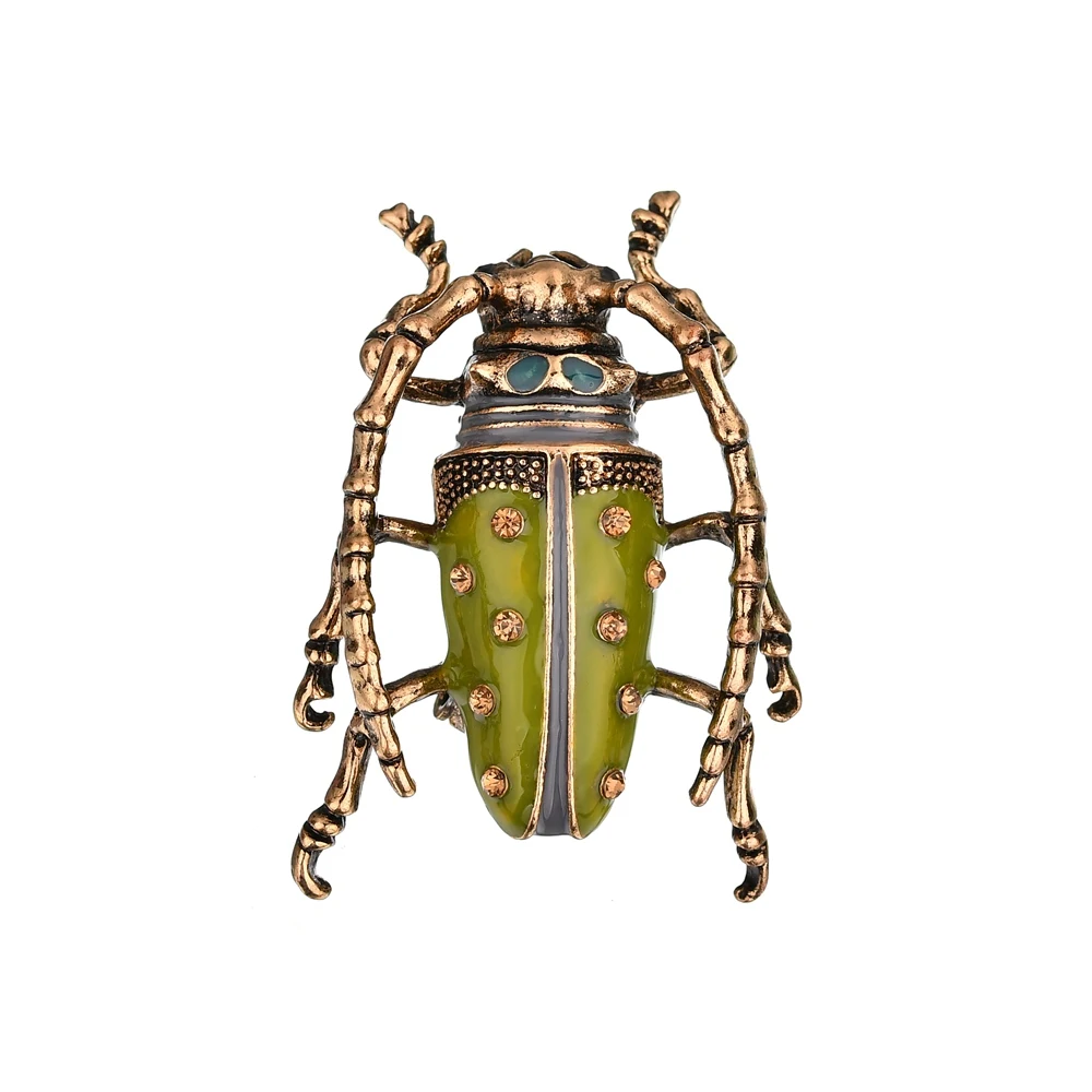 MissCyCy Green Insect Brooches for Women Accessories Jewelry Vintage Metal Beetle Enamel Pin Badge | Украшения и аксессуары