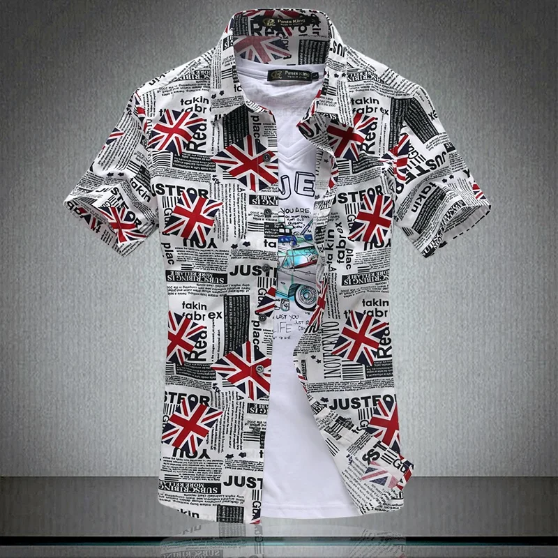 

2018 New Arrival Designer Brand Men Short Sleeve Floral Custom Cotton Fashion Slim Business Dress