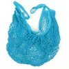 ISKYBO Сетчатая Сумка для шопинга многоразовая струнная сумка для хранения фруктов женская сумка для покупок сетчатая тканая сумка Магазин продуктовая сумка - Цвет: blue