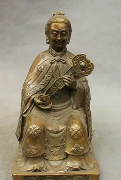 

YM 316 Chinese Bronze Copper Bless RuYi God Third Grand Master Hu SanTai Nai Statue