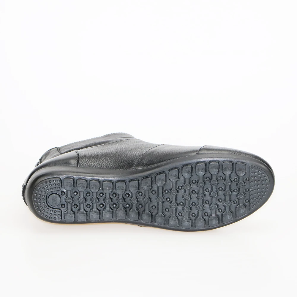 Г. Модные женские ботильоны, обувь из натуральной кожи женская обувь черного цвета для мам мягкая нескользящая обувь на плоской подошве с круглым носком, большой размер 44