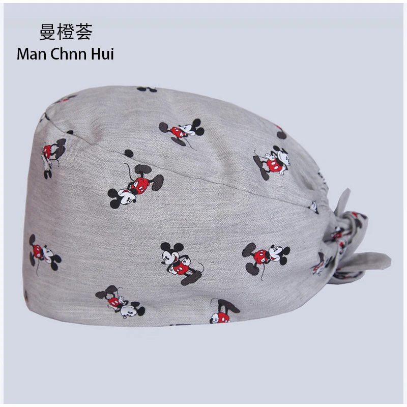 

Scrub cap Hospital medical surgical caps tieback elastic mickey hat unisex