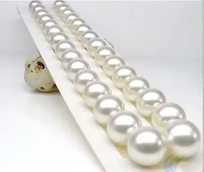 

REAL AAA+ 11-12 MM SOUTHSEA WHITE PEARL NECKLACE