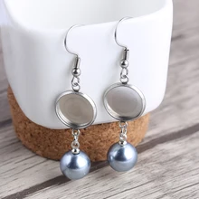 Reidgaller 5 пар серьги из нержавеющей стали базовые настройки 12 мм Пустой Кабошон ободок с жемчугом Шарм diy Изготовление сережек поставки