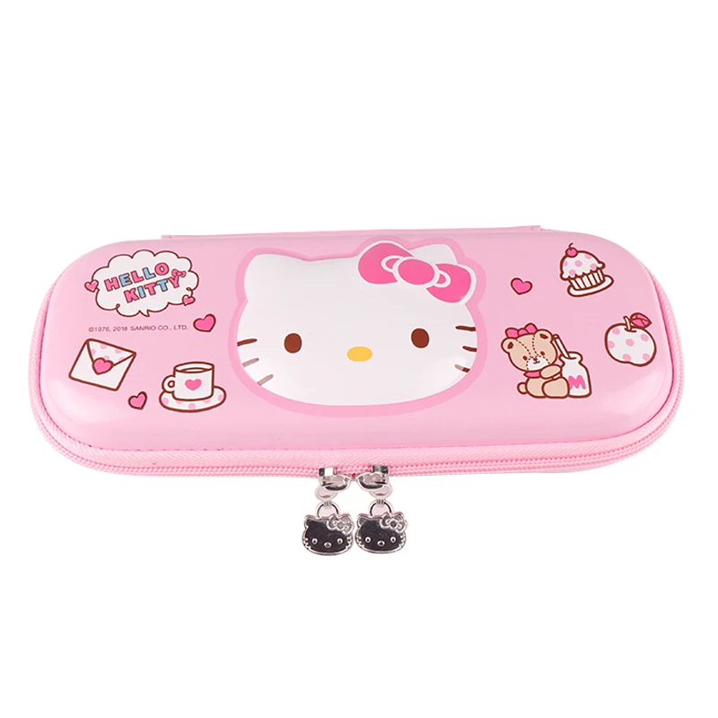 

Large size big capacity Hello cat multi-layer light color cute EVA PU school pencil case girls Kawaii   pencil pouch