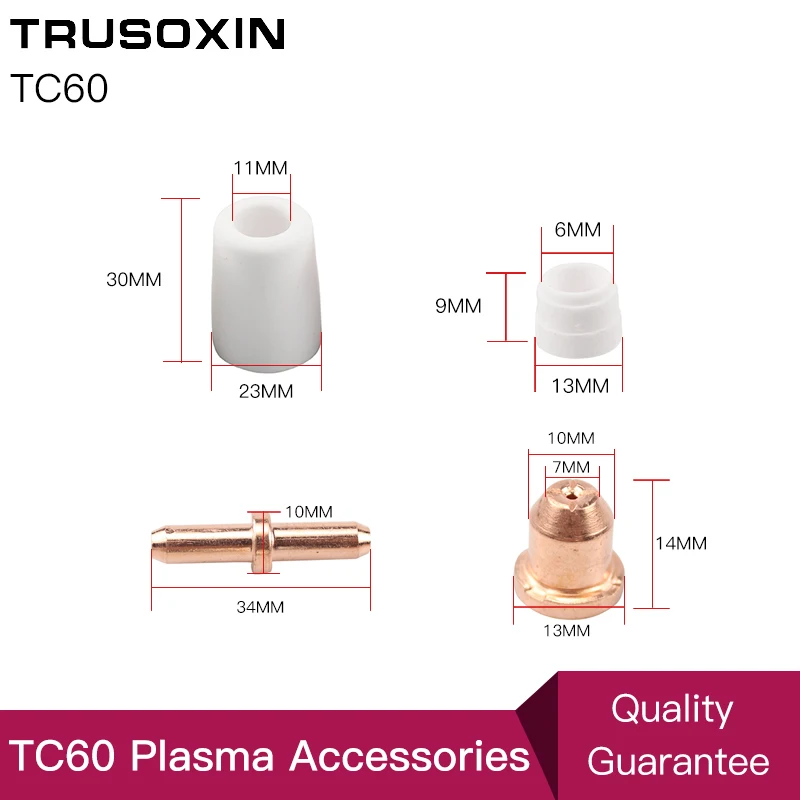 40 pcs Inverter DC Plasma Cutter Accessories/Consumables 60A TC60 Cutting Gun/Torch Electrodes Tips Gas Ring and Shiled Cups 40 pcs Inverter DC Plasma Cutter Accessories/Consumables 60A TC60 Cutting Gun/Torch Electrodes Tips Gas Ring and Shiled Cups