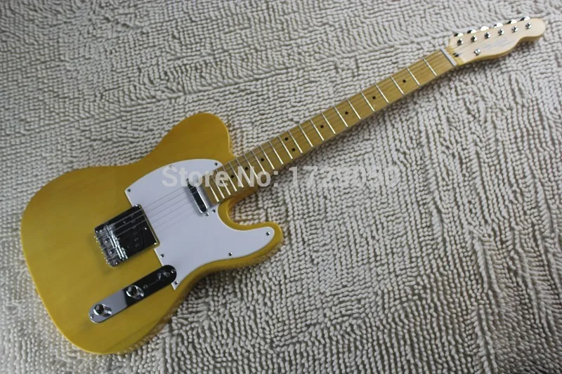

Chinese musical Instruments Factory custom 2017 New Vintage 52 Yellow Electric Guitar free shipping 412