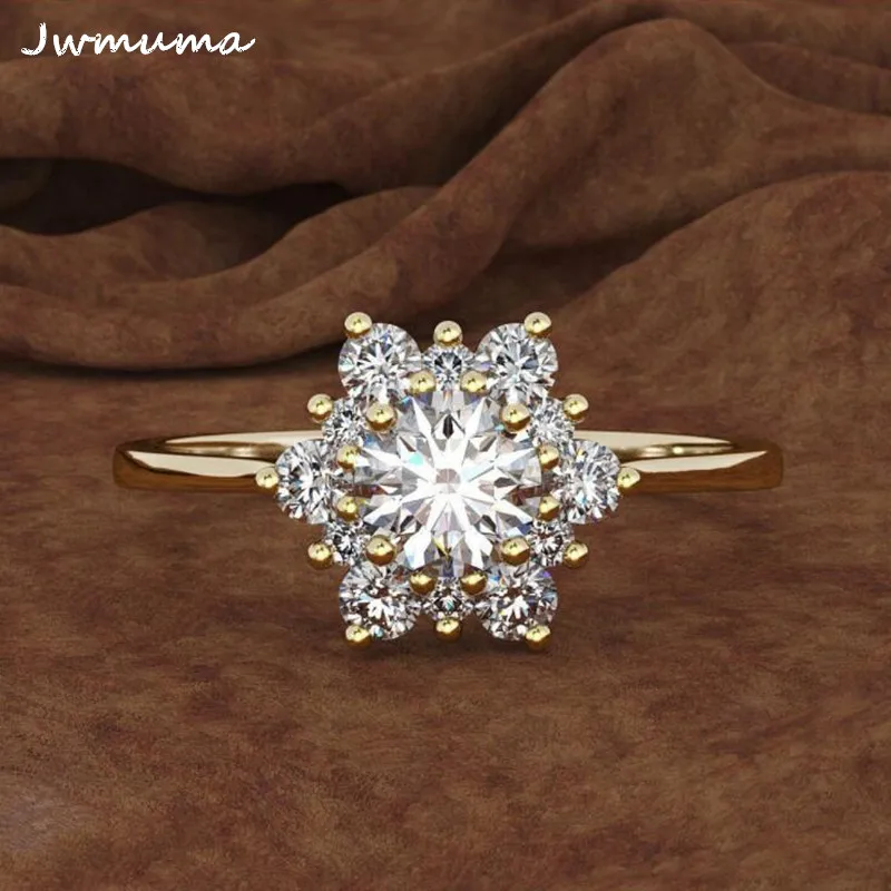 

New Fashion Zircon Mosaic Women's Rings Rose Gold Snowflake Shiny Ring Engagement Ring Prom Jewelry for Women Accessories Gift
